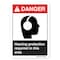 Signmission ANSI, Hearing Protection Required In This Area, 10in X 7in Rigid Plastic, 7" H, 10" W, Landscape OS-DS-P-710-L-19856 - alternate 1
